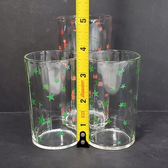 Vtg Kraft Foods Swanky Swigs Stars Optic Glass Juice Tumbler MCM Tableware - Picture 5 of 10